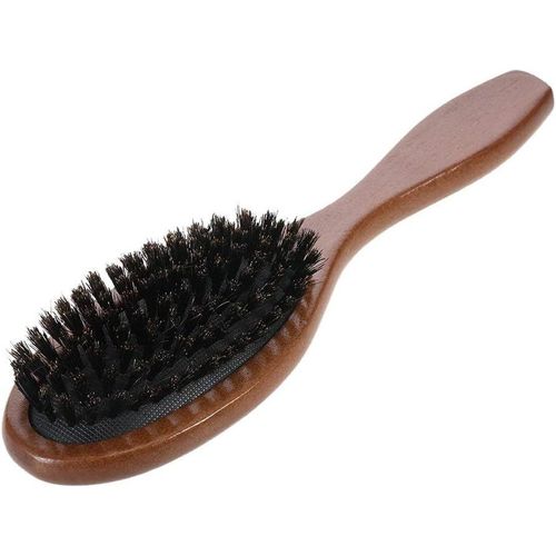 Brosse À Cheveux De Poils De Sanglier Naturel, Antistatique Massage Du Cuir Chevelu Peigne, Ovale Brosse En Bois Cheveux, Poignée En Bois De Hêtre 