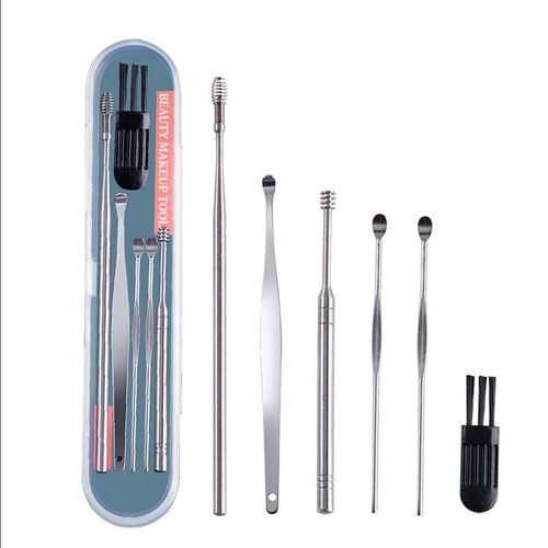 6pcs Choisir Le Cérumen De L'oreille Curette D'oreille Cleaner Kit De Filtre En Acier Inoxydable Oreille Cuillère Avec Boîte De Rangement, Oreille Nettoyant Oreille Nettoyant Pour Adulte Et Enfant 