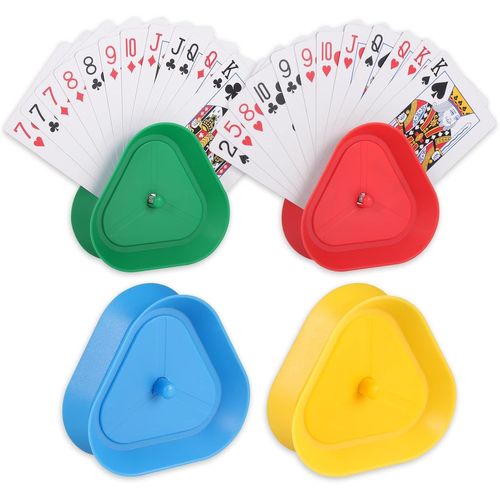 4 Porte-Cartes À Jouer Support Carte Mains Libres,Support De Poker Debout En Plastique Pour Enfants,Support De Jeu De Carte,Organisateur Poker Dos/Uno Porte-Cartes Pour Adultes Enfants