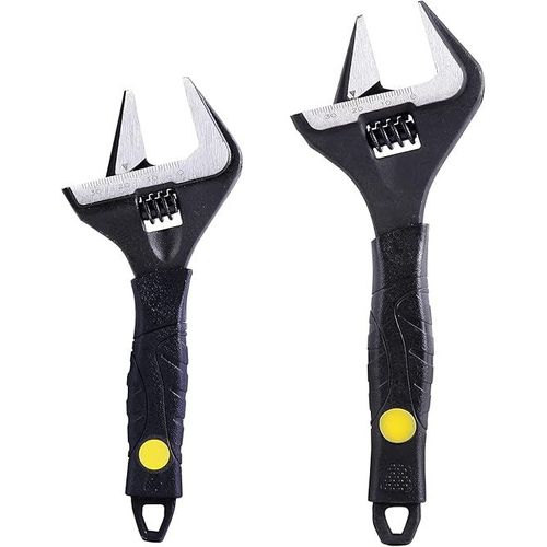265 Clé à molette, de Profondeur de la Mâchoire Large Ouverture, Traité à la Chaleur Acier Chrome Vanadium, Oxyde Noir Fini, Lourds de Plomberie Clé