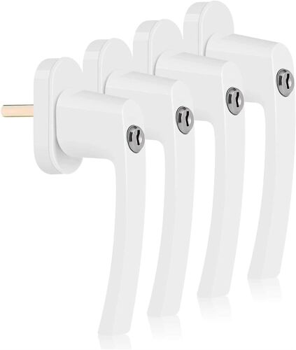 4Pcs Poignées de Fenêtre Verrouillables en Aluminium, Longueur de la Tige 35 mm avec 8 clés