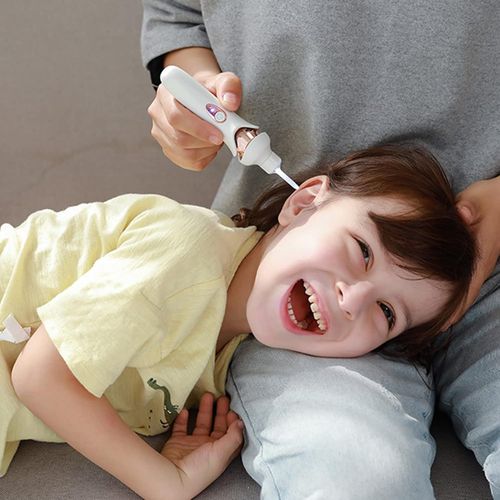Cuillère Auriculaire Électrique Pour Enfants, Cure-Oreille Électrique, Dissolvant De Cérumen Sûr Et Indolore, Dispositif De Nettoyage Vibrant Et Indolore, Blanc 