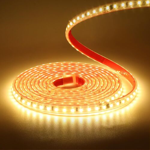 Kal-Bande Lumineuse Led 220v Smd 2835, 120 Led/M, Étanche Ip65, Bande Lumineuse Flexible Pour Lanterneaux De Toit, Salon, Cuisine, Décoration (Blanc Chaud (3000-3500k), 2m)