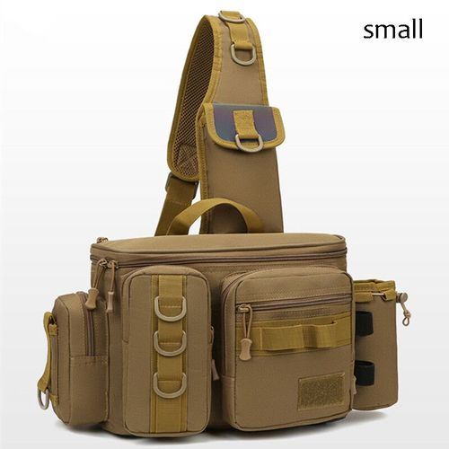Sac À Dos De Pêche À La Mouche Pour Hommes,Sac De Rangement D'équipement,Boîte De Leurre,Sac Banane,Support Initié À La Fronde-Brown(Petit)