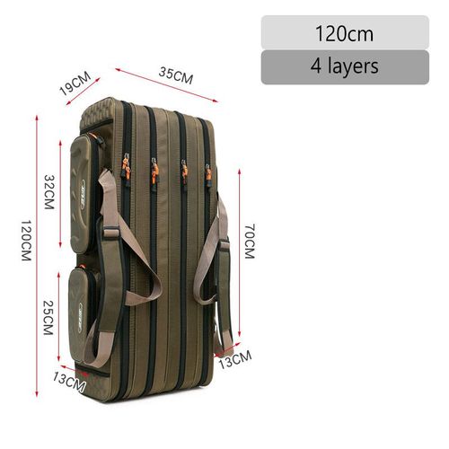 Sac De Canne À Pêche Multifonctionnel,Sacs De Matériel De Pêche 1680d Oxford,Mallette De Rangement D'équipement De Moulinet De Pêche Xa139g-4 Layer 120cm