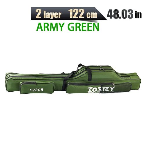 Sac Pour Canne À Pêche Polyvalent,Pour Sports De Plein Air,Fermeture Éclair,Pliable,Carpe,Étui De Protection Portable,Sacs De Rangement-122cm 2 Layer Vert