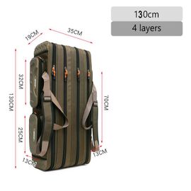 Canne À Pêche Multifonctionnelle 2/3/4 Couches 80/90/100/120cm,Avec Sac-4layer 130cm