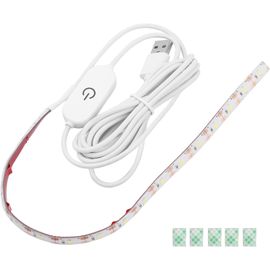 Machine À Coudre Led Bande De Lumière Blanche Froide De 2 M Avec Atténuateur Tactile Lumière Adhésive 5 V Alimentée Par Usb (6500 K Froid))