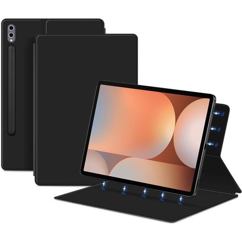 Coque De Protection Pour Samsung Galaxy Tab S10 Fe Plus Coque,Support Pliable Magnétique Antichute Puissant,Pour Samsung Galaxy Tab S10 Fe+ Housse De Protection En Cuir Pu-Noir