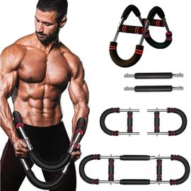 Checarzhn--No1-Shaker Twister Arm Trainer, Extenseur De Poitrine Réglable, Barre De Musculation Portable, Améliore La Force Musculaire, Forme Le Corps Parfait Pour Les Hommes, Pour Les Débutants Et L