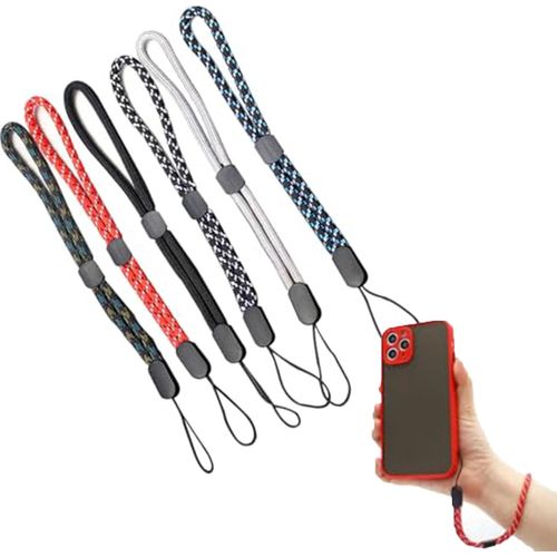 CHECARZHN--NO1-Lot De 6 Dragonnes Pour Téléphone Portable, Dragonne De Téléphone Portable, Dragonne Réglable En 6 Couleurs, Compatible Avec Airpods, Appareil Photo, Pendentif De Téléphone Portable, M