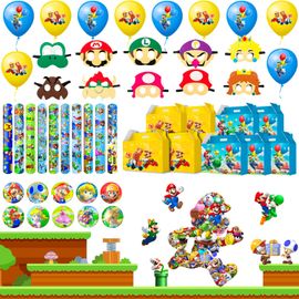 Pinata de Super Mario pour d'anniversaire,Boîte cadeau Jouet Pinata Assortiment Accessoire Gadgets Set et plus Mario Décorations