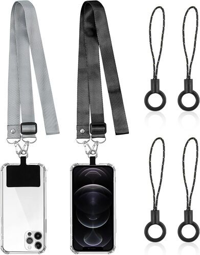 MAA-Cordon Téléphone Portable, 2 Pièces Lanière Universelle avec 2 Patchs Durables Réglable Amovible Universels Collier et Tour de Cou Téléphone Portable pour la Plupart des Intelligents Smartphones