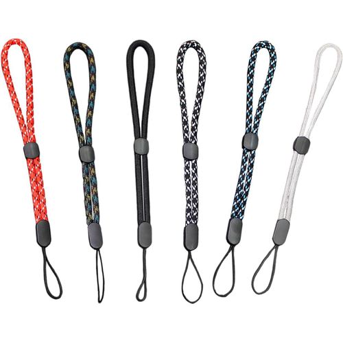 CHECARZHN--NO1-6 Pièces Dragonne, Dragonne Courte Ajustable, Dragonne, Dragonne Universelle, Porte-Clés, Dragonne De Téléphone Portable, Pour Porte-Clés D'Appareil Photo, Portefeuille De Lampe De Poc