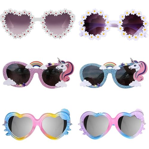 Checarzhn--No1-Lot De 6 Paires De Lunettes De Soleil Pour Enfants, Style Hippie, Pour Fête D'anniversaire, Pour Tout-Petits, Filles, Garçons, Fêtes Sur La Plage De 3 À 12 Ans