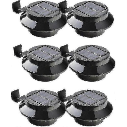 Pack De 6 Lumières Led À Énergie Solaire Pour Gouttière,Clôture,Toit,Gouttière,Jardin,Cour,Mur,Noir