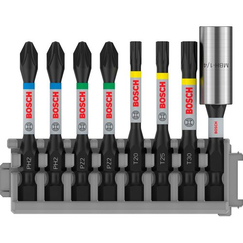 CHECARZHN--NO1-Professional 8 Pièces Pack D'Embouts De Vis (Impact Control, T/Pz/Ph Bits, Longueur 25 Mm, Pick And Click, Accessoires De Visseuse À Percussion)