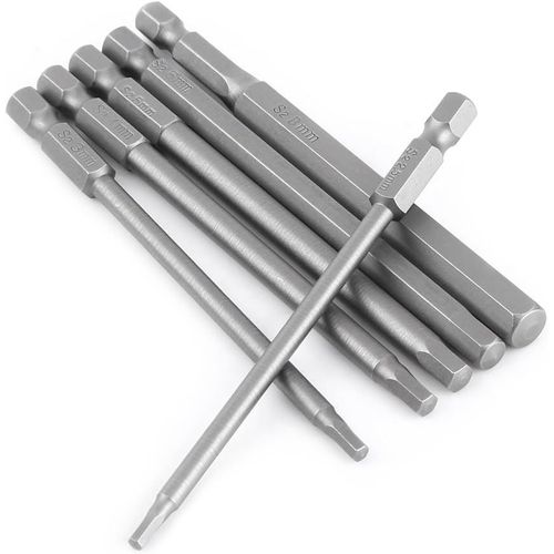 KAL-Lot De 6Pcs 100Mm H2.5-H8 1/4" Embouts De Vissage Magnétique Extension Tournevis Queue Hexagonal