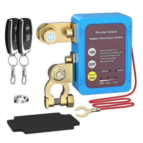Interrupteur de déconnexion de batterie à distance 12V 240A,interrupteur de mise hors tension automatique Voiture Camion Bateau Interrupteur de télécommande