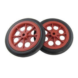 2 pcs Panier à provisions remplaçable chariot 4.4"" roues rouge noir