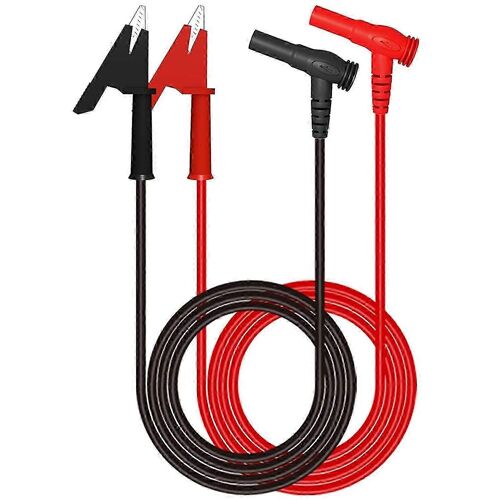 2 pcs test de multimètre,angle droit aux pinces crocodiles fils de câble de test souples pour les tests électriques 3