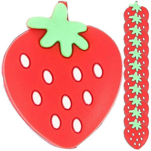 12pcs Amortisseur Raquette De Tennis En Forme Fraise Amortisseur De Raquette Vibrante En Silicone