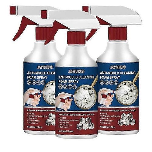 3x Spray de mousse de nettoyage anti-moisissure efficace Agent décapant de moisissure Nettoyant anti-moisissure