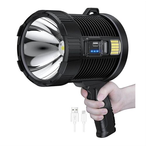 Projecteur rechargeable, lampe de poche LED 100 000 lumens pour projecteur solaire extérieur