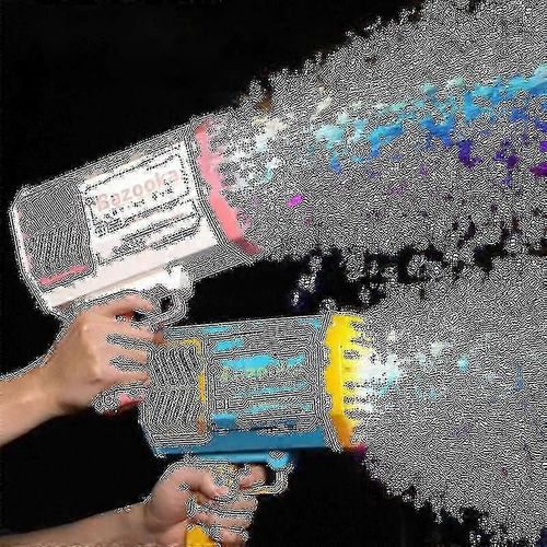 Bubble Gun Rocket 69 Trous Bulles De Savon Forme De Pistolet Machine Bun Souffleur Automatique Avec Jouets Légers Compatibl