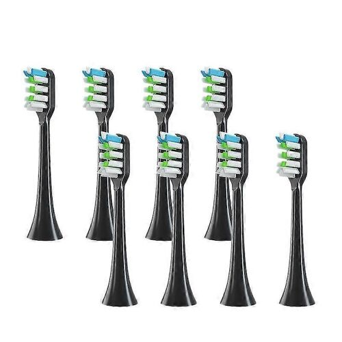 8pcs Têtes De Brosse À Dents De Rechange Pour V1x3 / X3u X1 / X3 / X5 Têtes De Brosse À Dents Électrique Noir