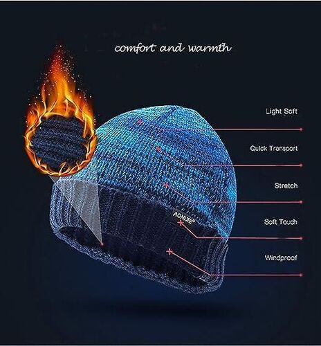 Sports D'hiver Chapeau Chaud Tricot Extérieur Casquette Randonnée Vélo Course À Pied Chapeau En Laine Olive