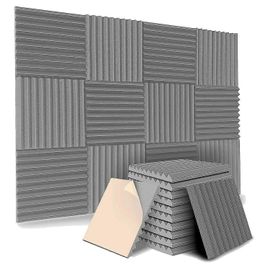 Paquet de 12 panneaux acoustiques auto-adhésifs,panneaux en mousse insonorisés,vitre murale insonorisée haute densité