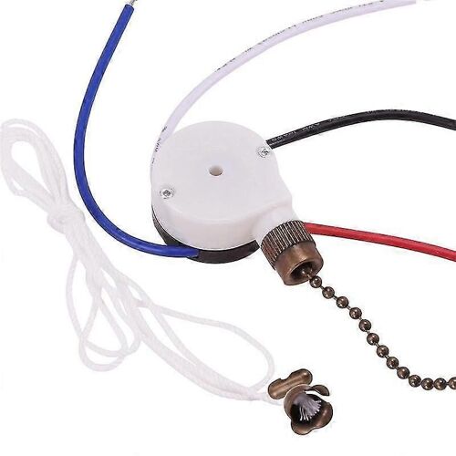 Kit d'interrupteur de ventilateur de plafond 3 vitesses 4 fils,interrupteur de ventilateur,interrupteur de contrôle de vitesse à fermeture éclair,fil de traction ZE-208S SW