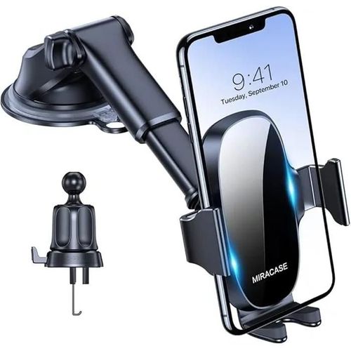Support Téléphone Voiture - Miracase - 4-En-1 - Ventouse Puissante - Rotation 360° - Compatible 4.0''-7.0''