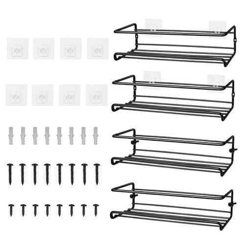 Lot De 4vrangement Epices Cuisine Porte Epices (Noir)