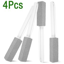 4pcs Pierre Ponce Toilet Nettoyage Brosse Avec Extra Long Manche Lavabo Baignoire Calcaire Tache Enlever Pour Salle De Bain Wc Outil De Nettoyage