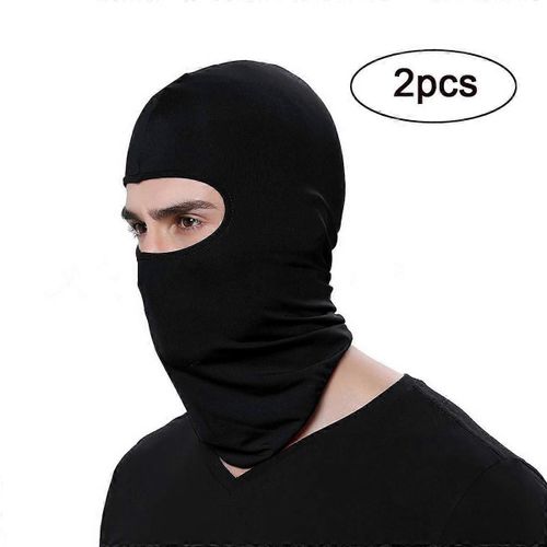 Hiver Hommes Équitation Masque Facial 2pcs Ski Masque Complet Masque Moto Cou Gaiter Équipement De Course Pour Hommes Femmes
