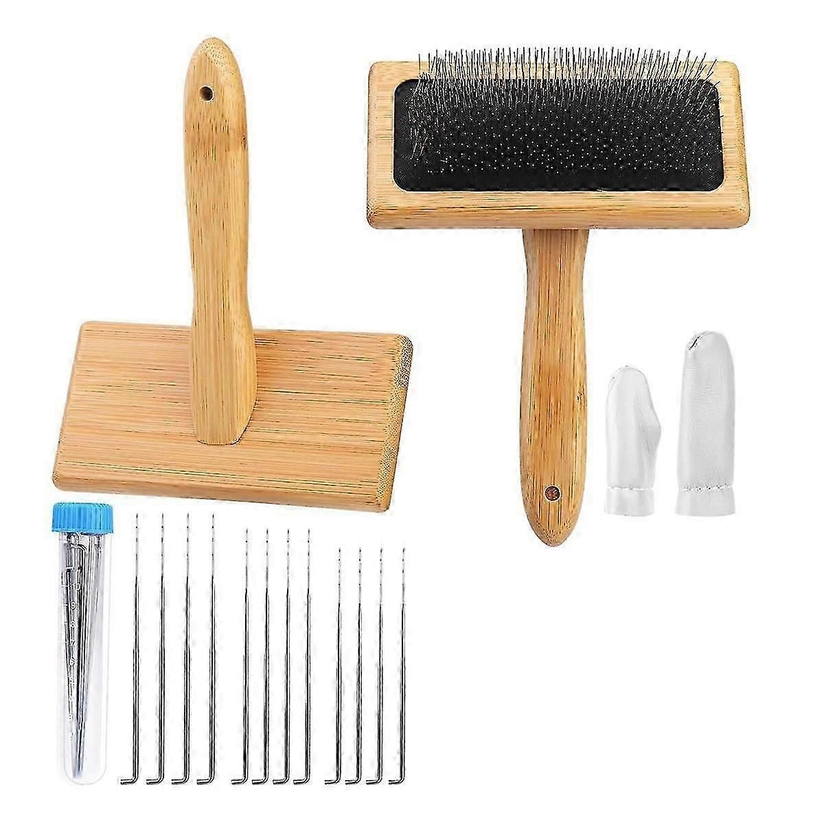 KOCKSHION Brosse à Carder En Laine Pour Feutrage à L'aiguille Portable Avec Poils Doux