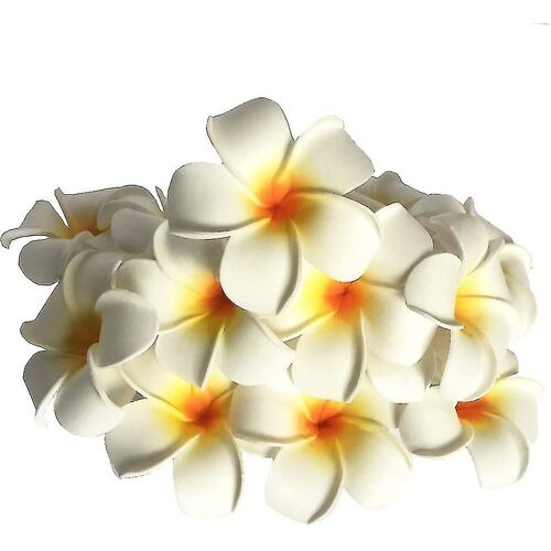 20 Pièces Flotteur Plumeria Fleur Artificielle Frangipanier Pour La Décoration De La Piscine Et La Baignoire (blanc)
