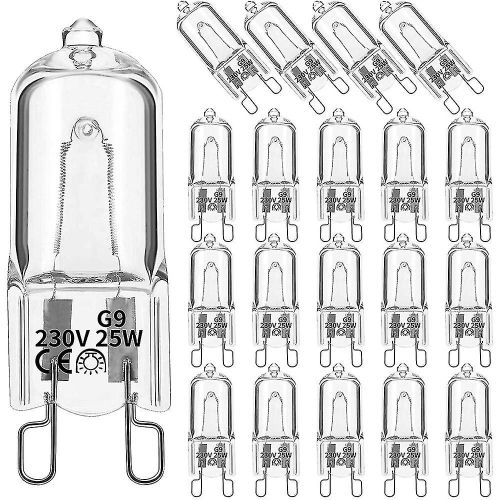 Lot De 20 Ampoules Halogènes G9, 25 W, Transparentes, Dimmables, Blanc Chaud 2800 K, Pour Lustres, Suspensions Et Éclairages Paysagers - Dwdz