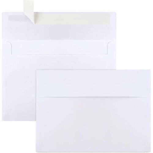 50 Paquets D'enveloppes 13,4 X 18,4 Cm,Enveloppes A7 Blanches Pour Invitations,Imprimables,Auto-Scellées Pour Invitations,Cartes Postales,Cartes De V?Ux