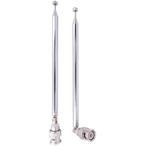 (paquet de 2) Antenne radio BNC avec connecteur jack BNC mâle Adaptateur Antenne BNC télescopique en acier inoxydable HF VHF UHF