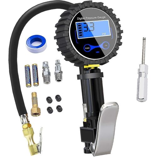 Jauge de pneu numérique 250 psi, manomètre de pression de pneu numérique très précis avec pistolet de gonflage (HS)