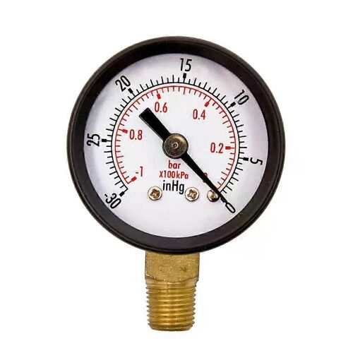 Mini manomètre à vide Cadran Jauge à double échelle 1/4 NPT -30HG / 0PS Jauge de pression sous vide à 2 cadrans Jauge à affichage numérique