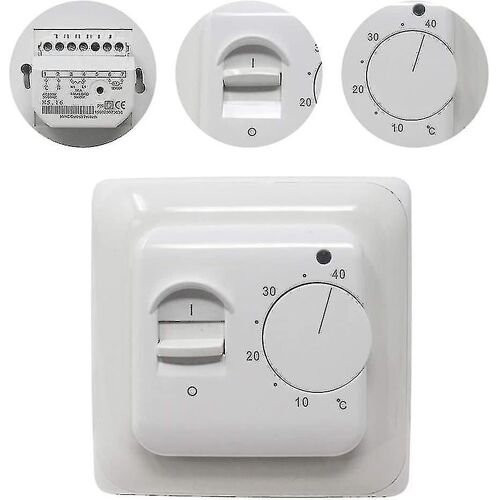 Thermostats manuels de chauffage par le sol 220v 16a,contrôleur de chauffage par le sol électrique Thermostat d'ambiance mécanique avec sonde de sonde de sol1pc-hao