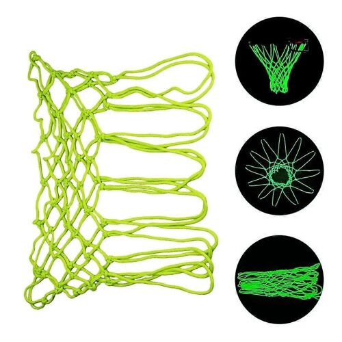1pcs Filet De Basket-Ball Lumineux Panier De Basket-Ball Lumineux En Nylon Filet 12 Cercles Filet De Basket-Ball Lumineux De Taille Standard