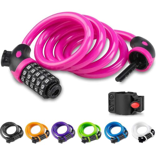 Antivol De Vélo Avec Code À 5 Chiffres,Antivol De Vélo 1,2 M / 4 Pieds Cadenas À Câble À Combinaison Cadenas De Chaîne De Vélo Léger Et De Sécurité Pour Vélo,Vélo De Montagne,Scooter