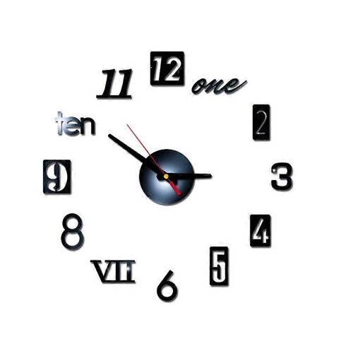 3D bricolage miroir surface horloge murale design moderne pour salon chambre à coucher bureau à domicile chambre d'enfants hôtel café hall bar décoration murale
