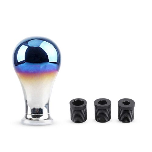 Pommeau De Levier De Vitesses De Style Bleu Brûlé En Aluminium 5 Vitesses/6 Vitesses Tête De Levier De Vitesses M8 M10 M12 Pour Intérieur Automobile Universel