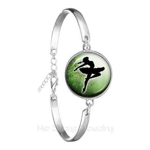 Bracelet Plaqué Argent 18mm Verre Cabochon Belle Chaîne Bracelet Pour Femmes Hommes Danseuse De Ballet Merveilleux Cadeau